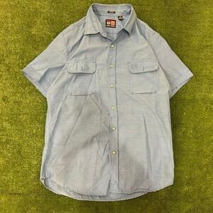 Phat Farm Blue Button-Down Shirt Adult Large